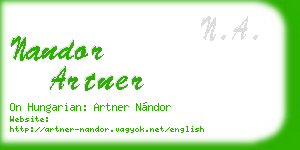 nandor artner business card